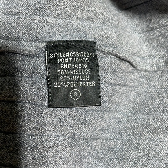 CYRUS Fitted Round Neck Flair Bottom Bell Sleeve Grey Flirty Sweater  -S- #0024 - Picture 7 of 10